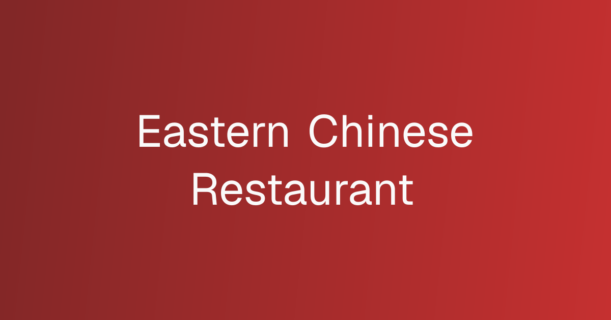 Eastern Chinese Restaurant cover
